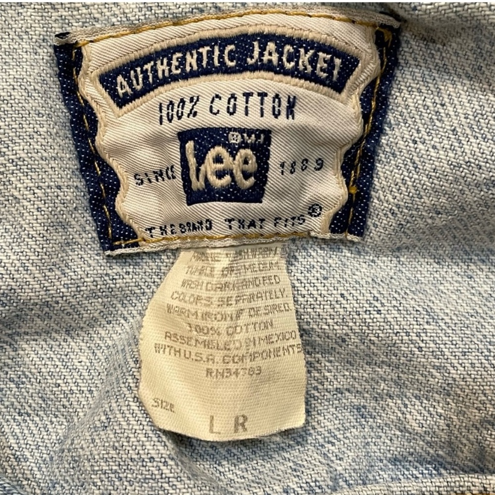 Vintage Lee Light Wash Denim Jean Trucker - Large - Picture 3 of 4